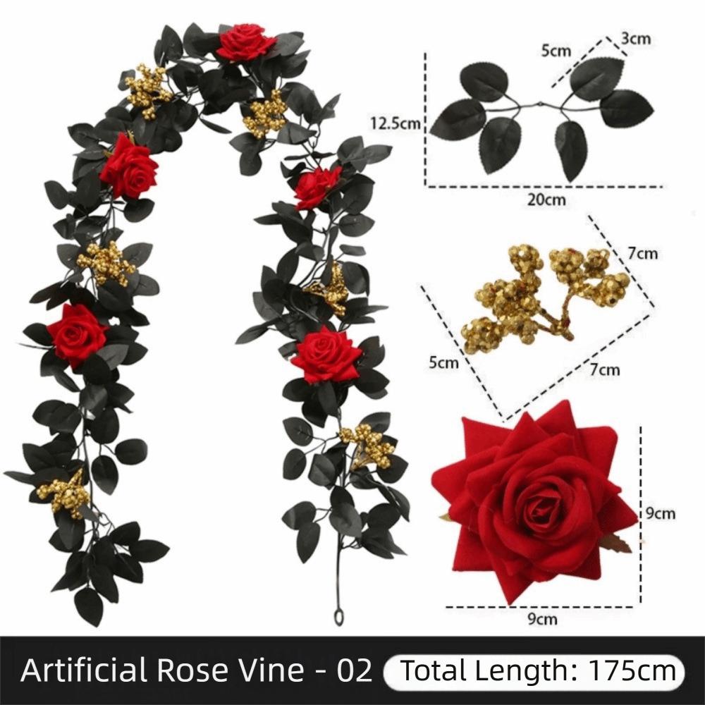 175cm Artificial Hanging Vine Garland Plastic Artificial Rose Vines  Christmas Ceiling
