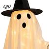 Haunted House Party Supplies Halloween Ghost Walking Dog Decor with LED String Light, Spooky Glowing Battery Powered Lights Puppy for
