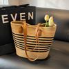 Straw Bag, Wind Cotton Rope, Hand-held Woven Bag, Large-capacity Commuter Tote Bag, Women's Bag.