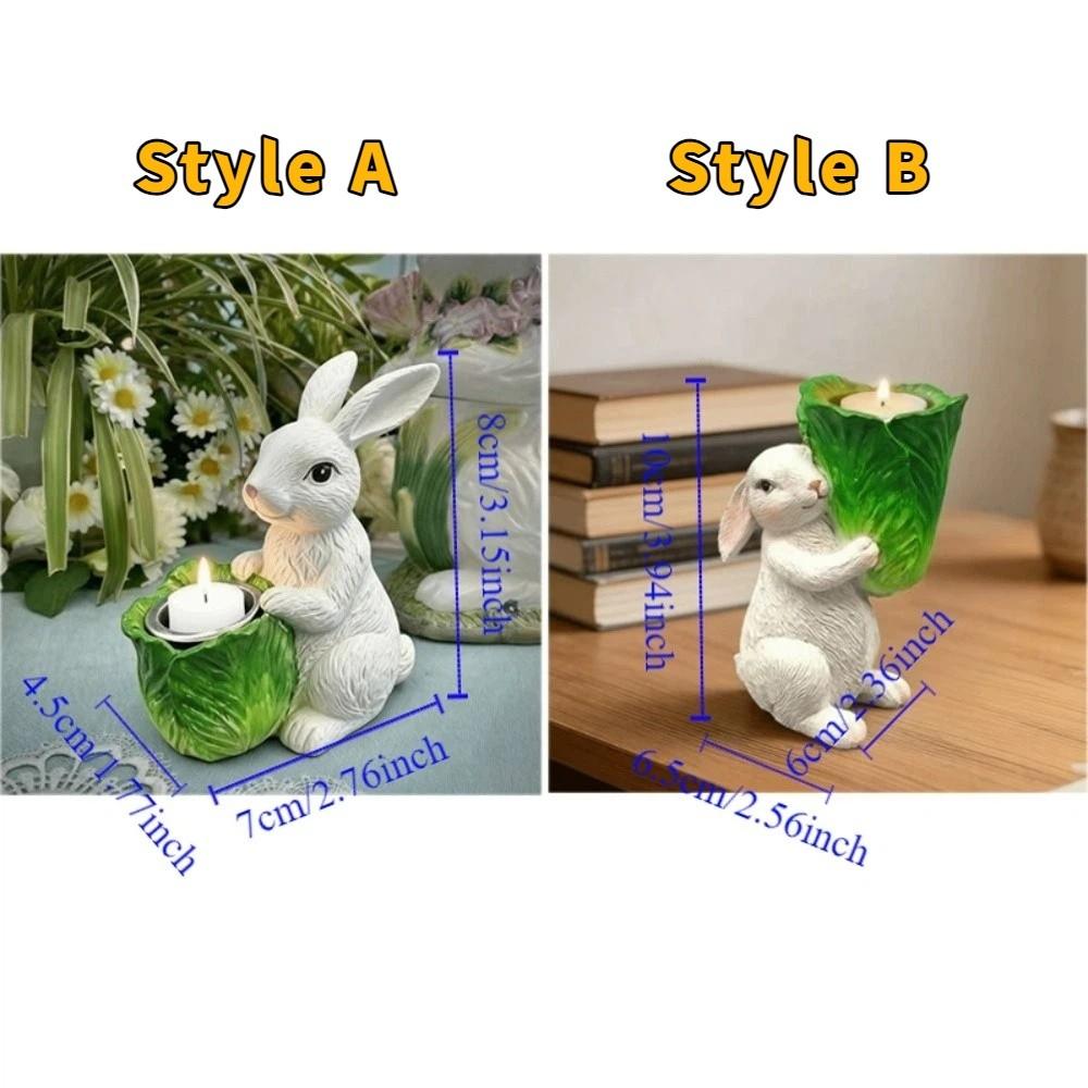 Heat Resistant Candle Holders Cartoon Resin Sculpture Landscape Bunny Ornaments  Dining Party