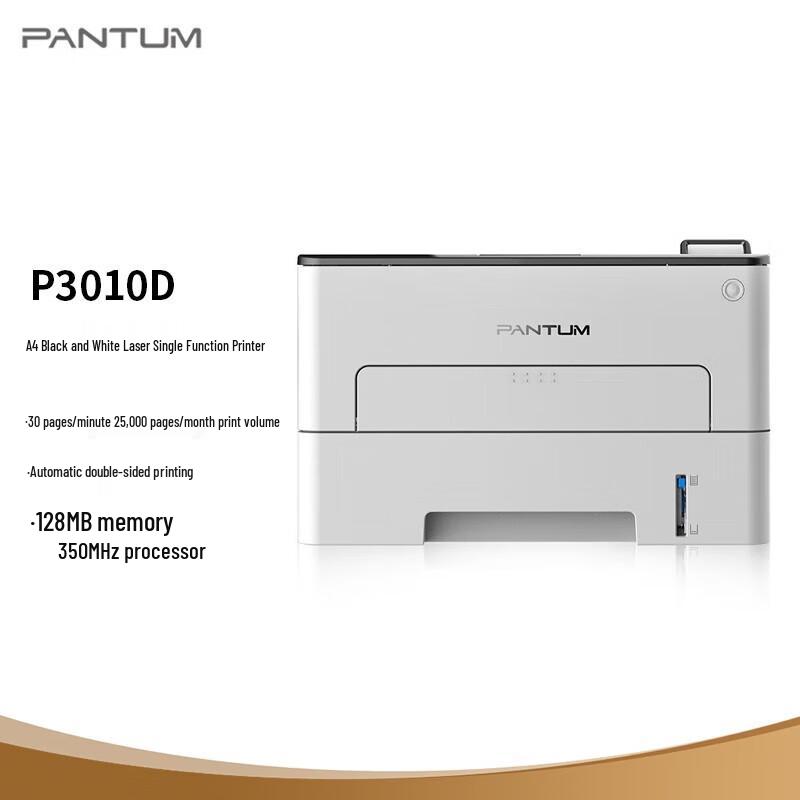 

Pantum P3010D Black and White A4 Laser Printer CN plug (adapter included)