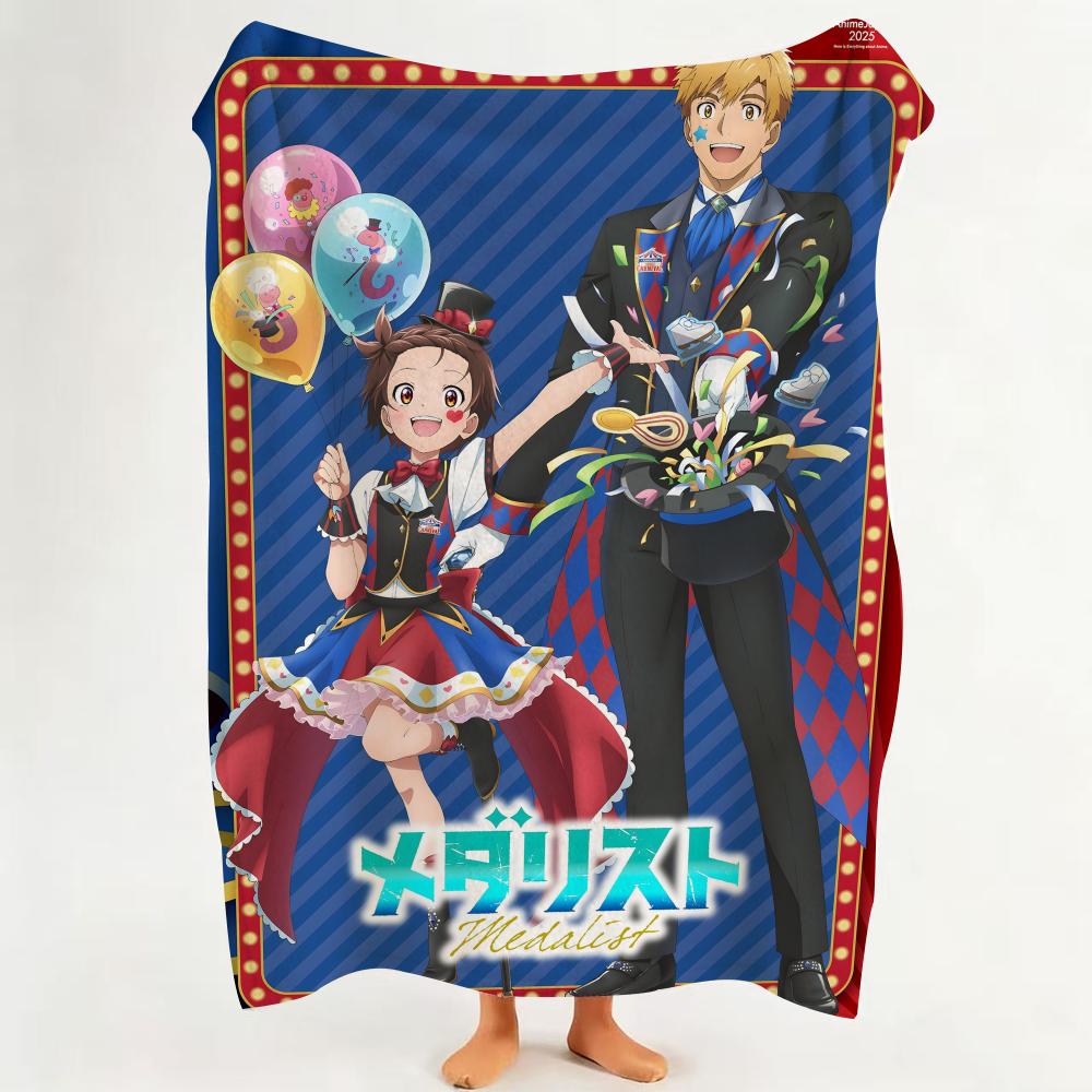 Anime M Medalist Throw Flannel Throw Blanket Suitable for Sofa Living Room Bedroom