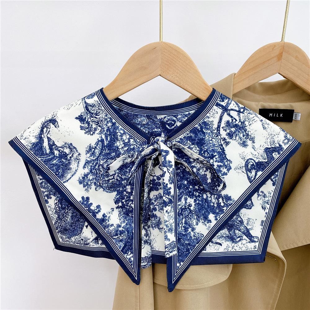 Silk Draped Women's Shoulder Scarf Shawl Collar with Neck Protection & Decorative Knotting
