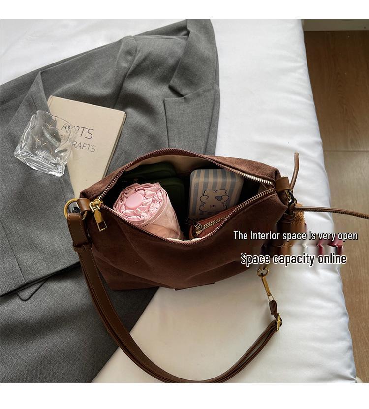 2025 Minimalist Retro Suede Crossbody Shoulder Bag for Women
