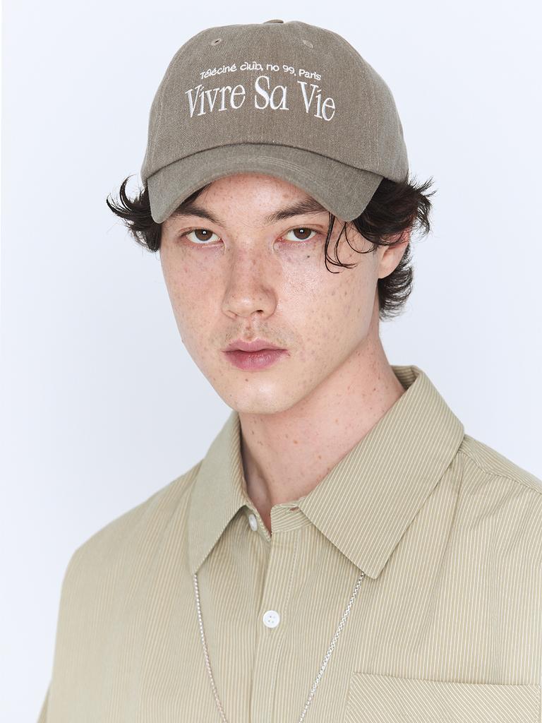 LAZY LAKE Vivre Sa Vie Ball Cap Brown