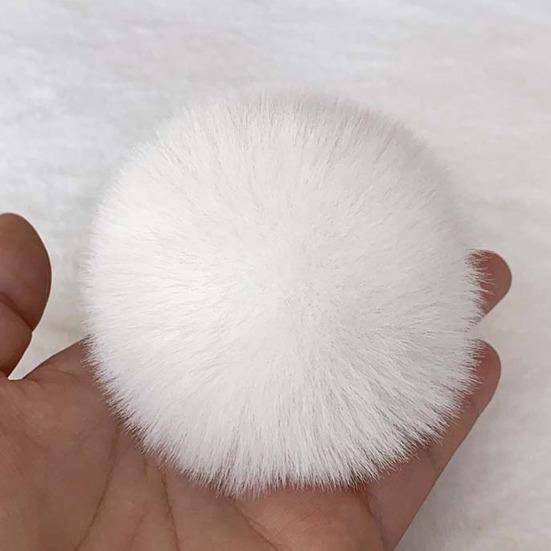 Faux Fur Pom Pom Fluffy Ball with Elastic Loop Cute Plush Ball Bag Charm for Craft Projects Hat Accessories