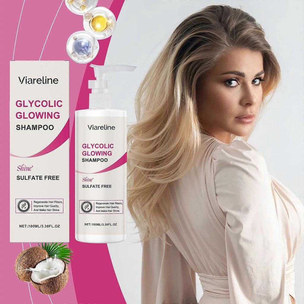 Limited time!!Viareline Shine Nourishing Shampoo Moisturizing Gentle Cleansing Anti-Dryness Frizz Control Smooth Shampoo