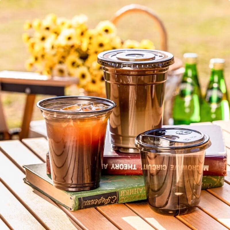 Sheng Bi Lai Disposable Black Coffee & Milk Tea Cups with Lids