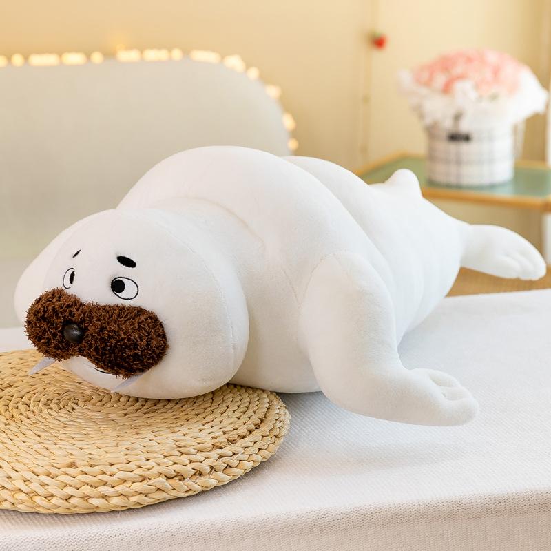 Stuffed Realistic Sea Seal Plush Toy Cozy Hug Pillow Short Plush Filled With Pp Cotton
