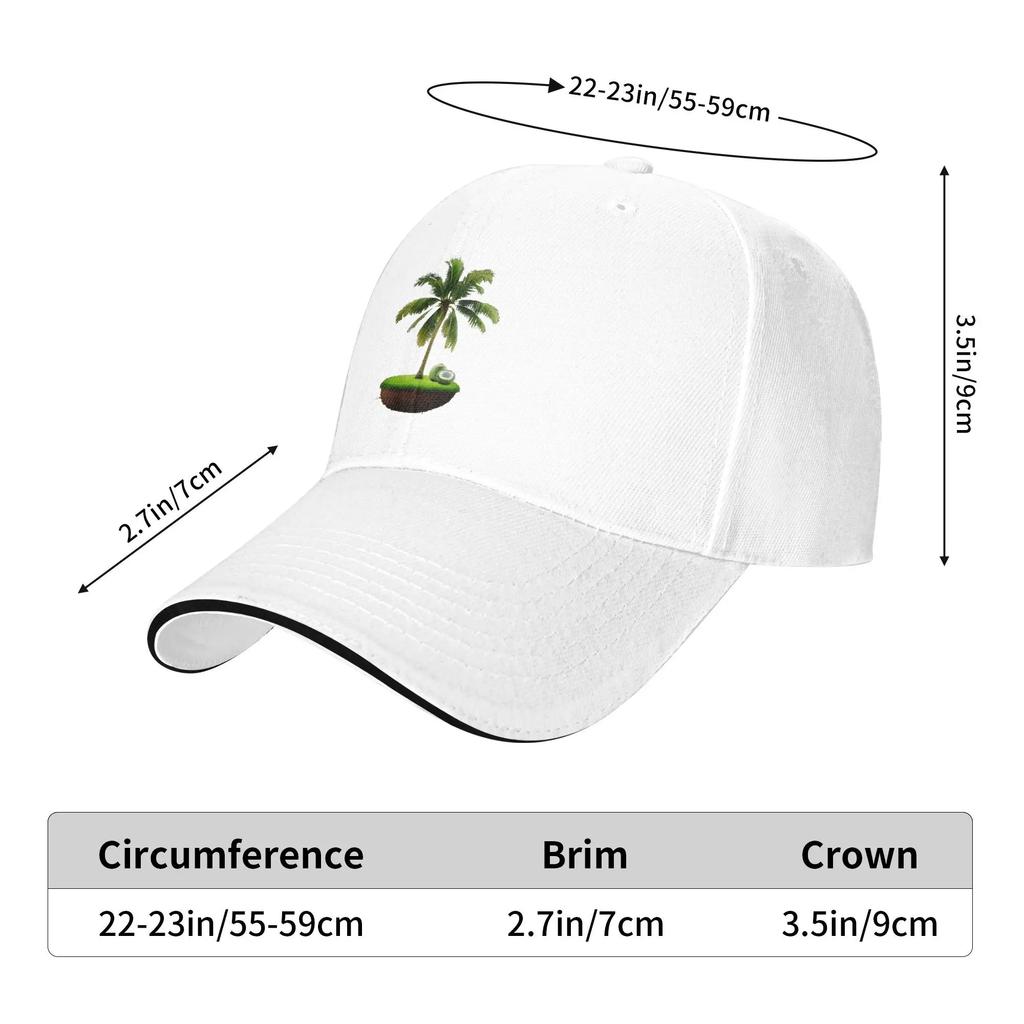 Coconut Tree Fruit Loves Baseball Cap  Unisex Women Custom DIY Trucker Hat Spring y2k Funny Outdoor Gym Sun Visor Baseball Caps