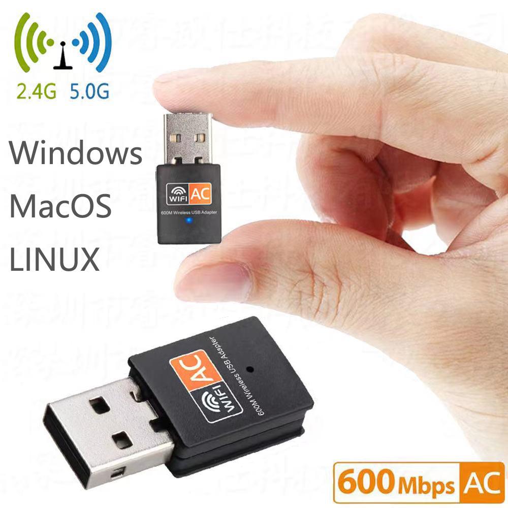 600Mbps USB WiFi Adapter Mini Wireless Network Card AC Dual Band 2.4G / 5G USB Wifi Receiver