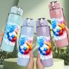1PC Multicolor Splash Soccer Ball Print 750ml Color Plastic Sports Water Bottle Leakproof Flip Straw Lid Suitable for Sports Office Home Use