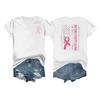 Women's Breast Ribbon Printed Casual Short Sleeve