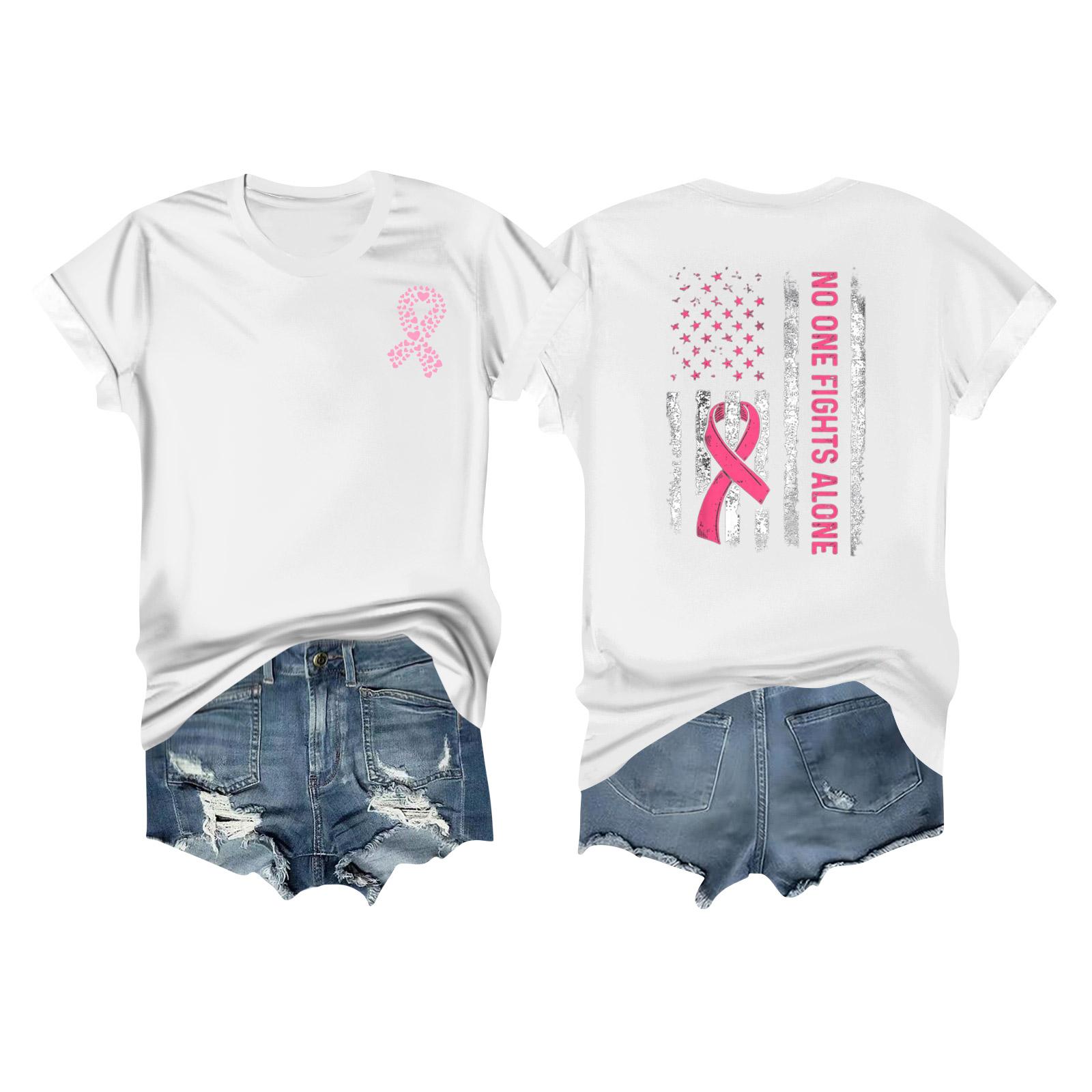 

Женская повседневная футболка с коротким рукавом с принтом ленты на груди S белый