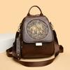 Retro Women Leather Backpack Fashion Backpack Purse Female Travel Shoulder Bag Large Capacity School Bag