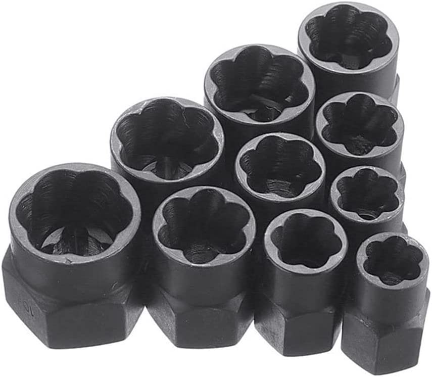 Neues 10-teiliges Set zum Entfernen von Schrauben und Muttern, Schraubenbolzenausdreher-Set, Werkzeug zum Entfernen von Muttern mit Aluminium-Aufbewahrungskoffer