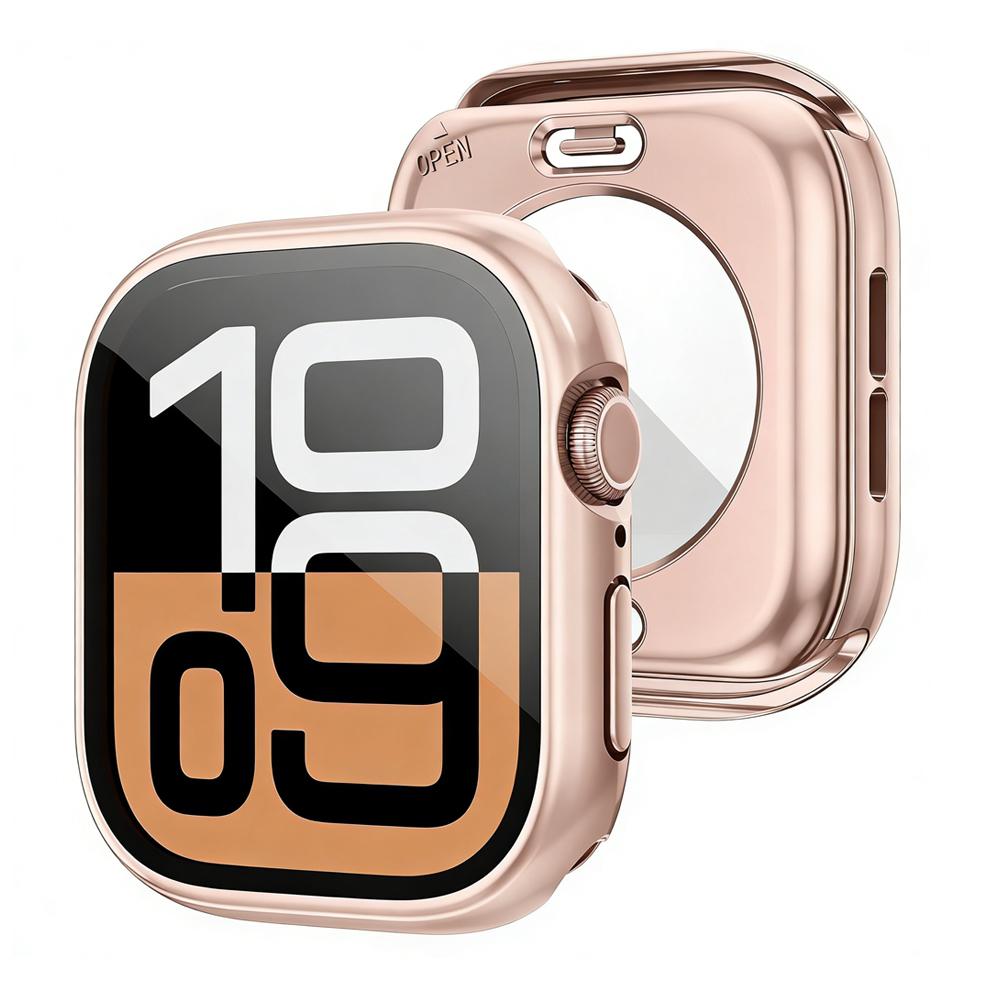 3 in 1 Case for Apple Watch Screen Protector 360° Full Protective Tempered Glass Face Cover+Back PC Bumper Series 11/10/9/8/7/SE