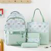 Schoolbag Junior High School School Bag Girls Plaid Elementary School Girls Grade 3 to 6 High School Large Capacity Waterproof Shoulder Set