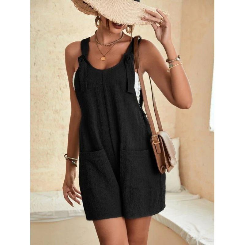 Women's Style, Light Green, Jumpsuit, Adjustable Shoulder Straps, Double Pockets, Summer, Casual, Sleeveless, Jumpsuit