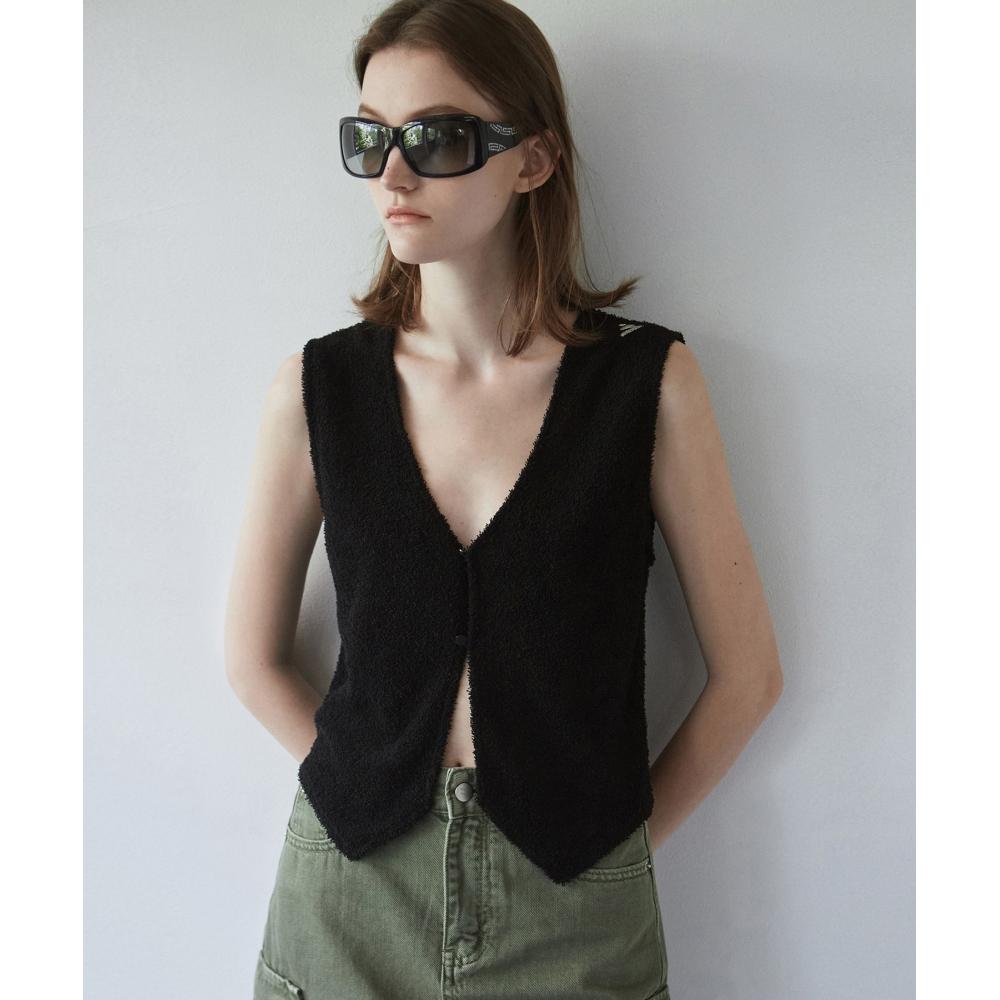 

NICKNICOLE NNC SLIT BOUCLE CARDIGANBLACK