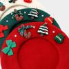 Women S Christmas Style Beret Bow Decorated Winter Autumn Warm Hat