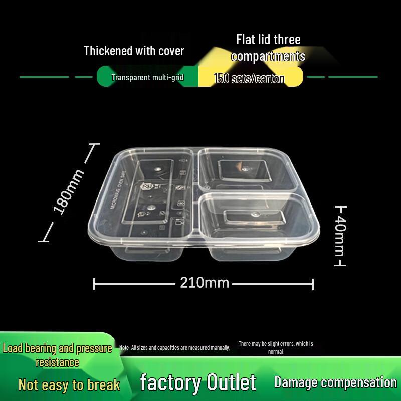 

ZL Disposable 3-Compartment Microwavable Food Containers