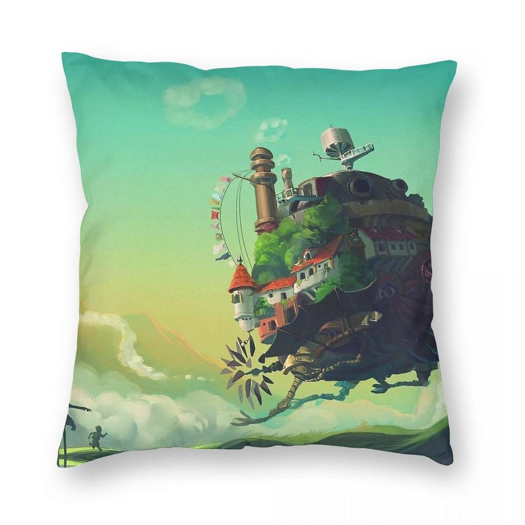 Anime Movie Landscape Square Pillowcase Polyester Linen Velvet Creative Zip Decor Throw Pillow Case Car Cushion Cover