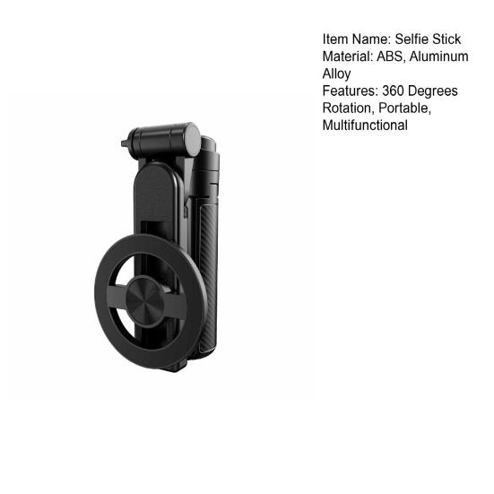 Mini Magnetic Selfie Stick with Bluetooth-compatible Remote 360 Degrees Rotation Portable Selfie Stick with Extendable Tripod Phone Holder