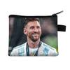 Borsa cambio per bambini stella del calcio Borsa porta carte portatile Borsa porta monete chiavi in poliestere Borsa a pochette