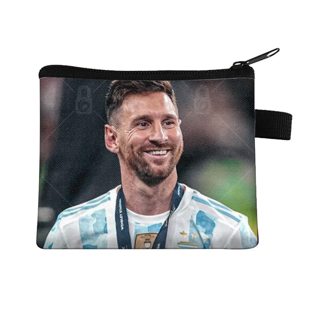 Borsa cambio per bambini stella del calcio Borsa porta carte portatile Borsa porta monete chiavi in poliestere Borsa a pochette