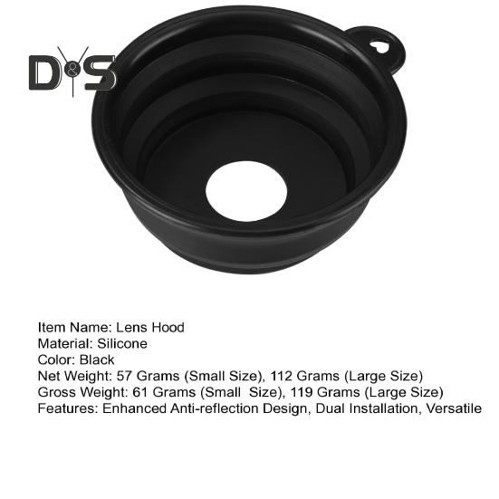 Silikonová clona objektivu Bezodrazový antiskleněný kryt pro fotoaparát Fotografie Videa Eliminace odlesků Chrání nástavec objektivu zařízení pro venkovní použití