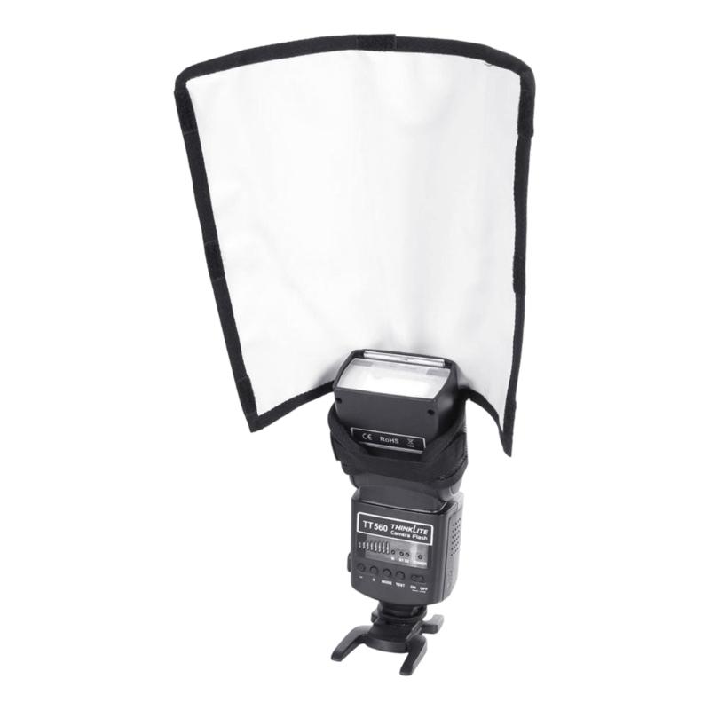 Portable Bounce Reflector With Rotatable Flash Bounce Panel For DSLR Flash Diffuser Light Optimization