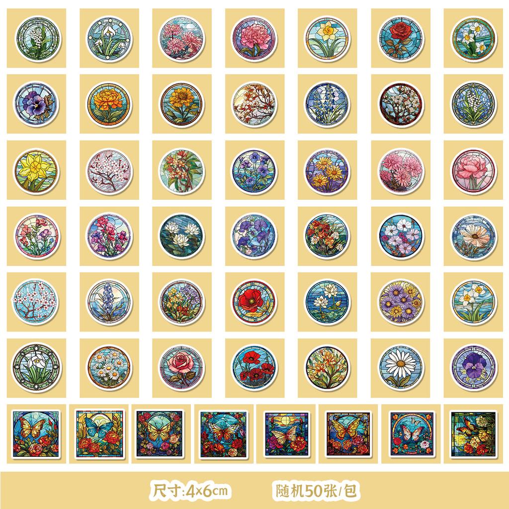 50/100 Cute Style Flowers and Succulent Graffiti Stickers Suitcase Decoration Waterproof Stickers DIY Hand Account Stickers