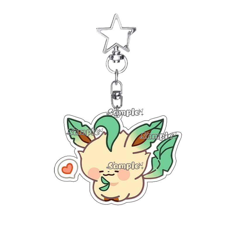 Hot Pocket Anime Leafeon Sylveon Game Acrylic Keychain Charm Umbreon Eevee Cartoon Character Pattern Key Ring Ornament Gifts Toy