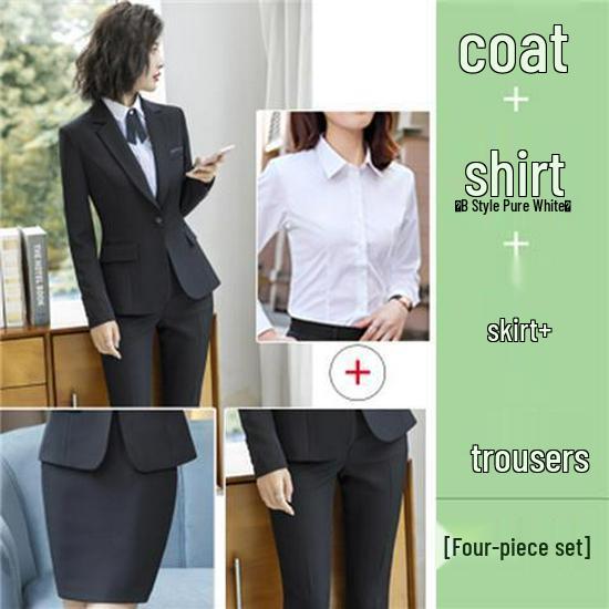 Elegant Black Women's Slim Fit Business Suit for Professional Settings