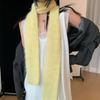 Solid Color Plush Shawl Imitation Mink Fur Long Narrow Scarves All-match Knitted Scarf  Ladies