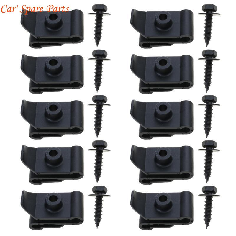 Y4UA Car Screw Base U-Type Mount Fastener Clips Bumper Door Panel Metal Clips