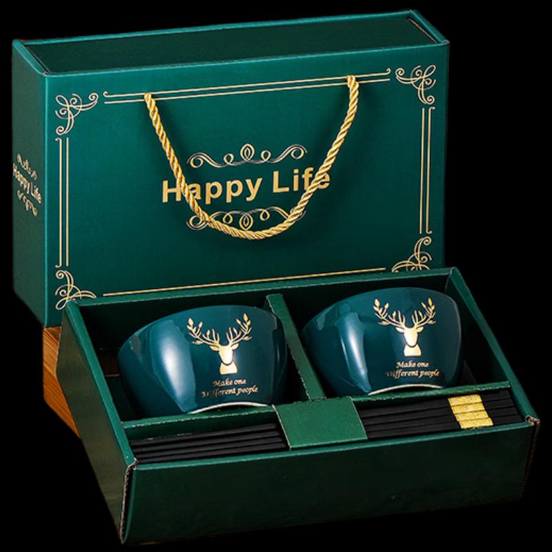 Woding Ceramic Bowl & Chopstick Set