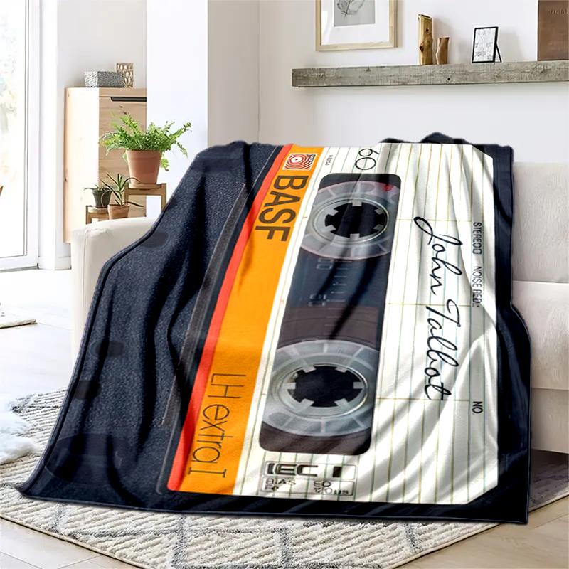 

1PC music mixtape printed blanket, all season lightweight home office outdoor nap multifunctional blanket A11 80cm x 120cm