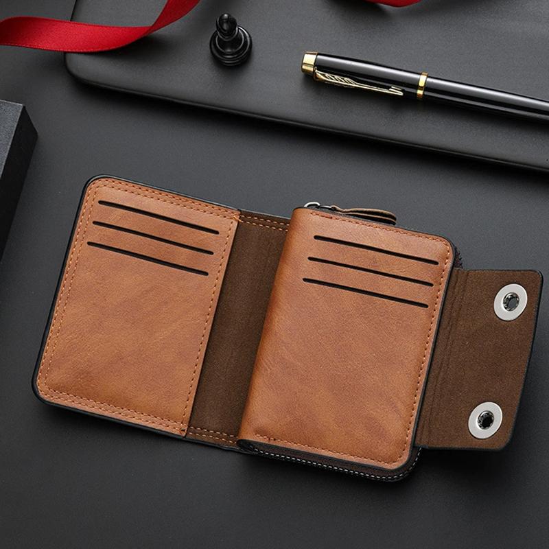 New Zipper Three Fold Wallet Multifunctional Men Card Holder Casual Male Coin Purse ID Card Holder Business Clutch Bag