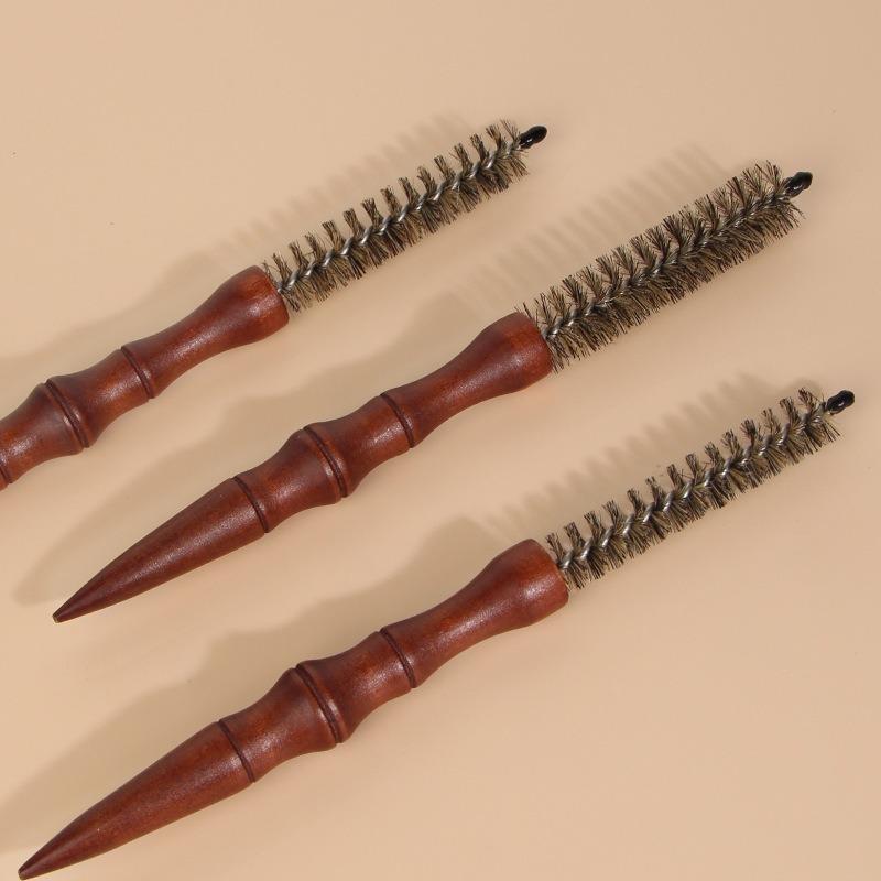 Boar Bristle Hair Brush Natural Boar Bristle Smooth Wooden Handle Hair Softening Comb for Home Salon Men Women
