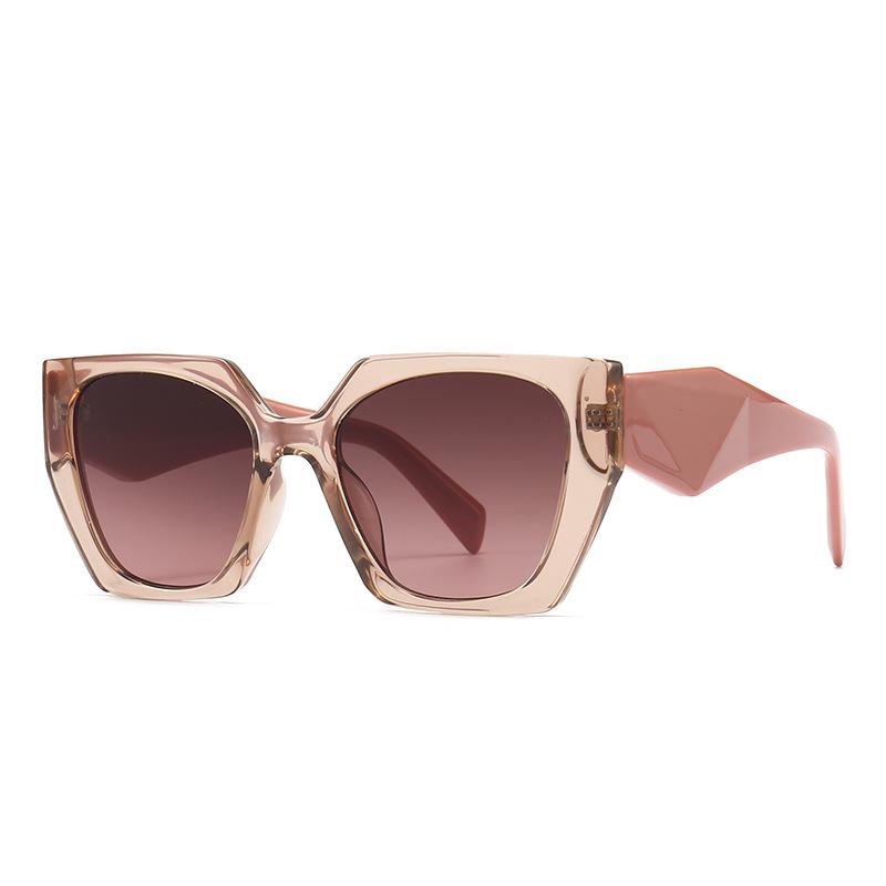 Ins New Retro Polygonal Cat Eye Gradient Women Sunglasses Luxury Brand Irregular Frame Design Men Trend Uv400