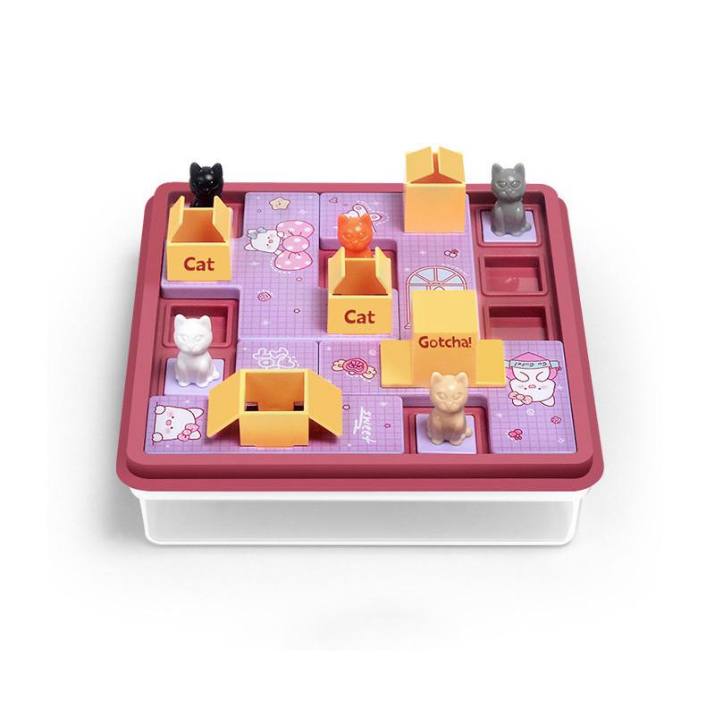 Doofunle Children Education Learning Toy Cat Express Box Board Game Puzzle Logic Game IQ Training Spatial Planning Animal Theme