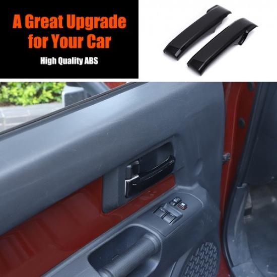 Glossy Piano Black Inner Door Handle Cover Trim For Toyota FJ Cruiser 2007-