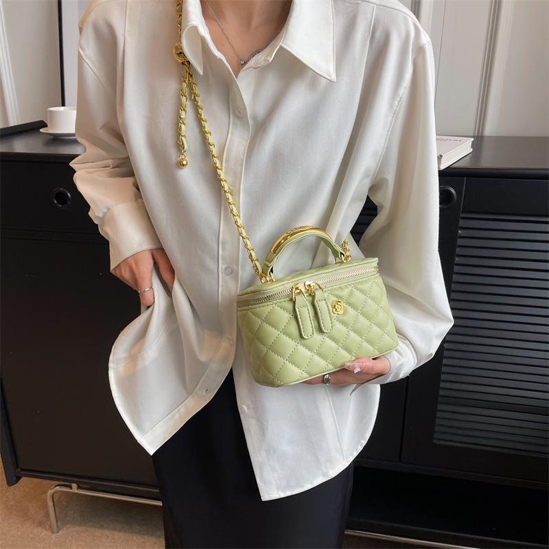 Premium Textur Ausländischer Stil Mini Damen Tasche Frühling und Sommer 2025 Neue Mode Diamantkette Schultertasche Handtrage Kleine Quadratische Tasche