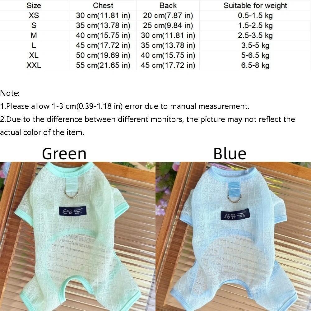Hollow Mesh Dog Clothes Breathable Dog Outfit Pet Four-legged Wear  Indoor Outdoor Use