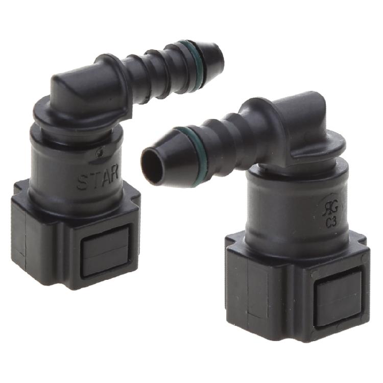ID6 Buchse 7,89mm Winkel Kraftstoffleitungskupplung 90 Grad Schlauchende Fitting Adapter