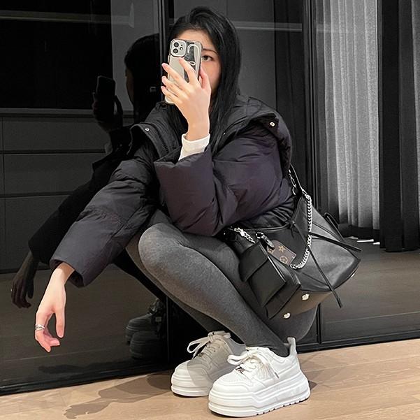 Cowhide version~ 2025 summer heightening platform white shoes women's 2025 summer new versatile casual shoes board shoes