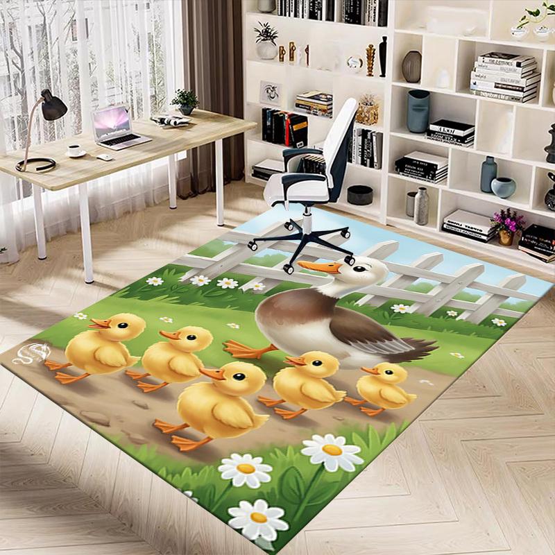 1PC Ducklings Duck Non-Slip Floor Carpet Compatible for Office&Living Room&Bedroom&Dining room - Flat - Weave Machine-S0387