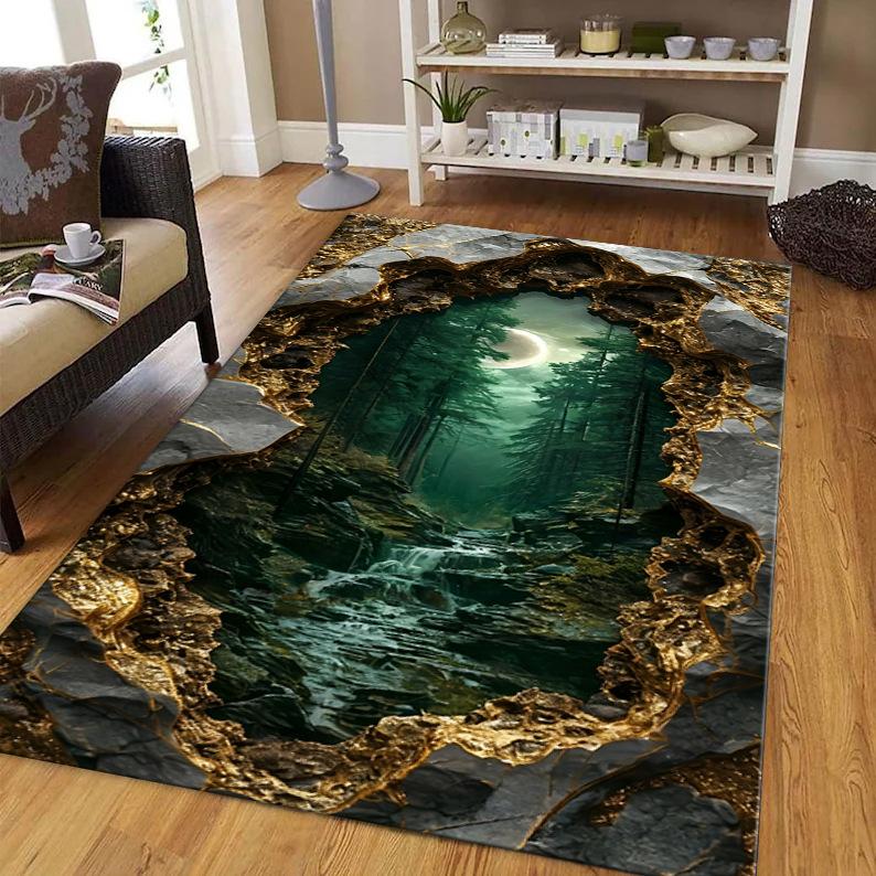 Living Room Printed Carpet Bedroom Coffee Table Sofa Carpet Dirt Resistant and Easy To Maintain Floor Mat